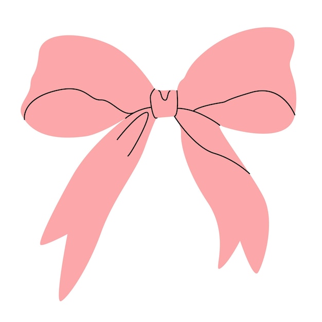 Attractive flat vector illustration of a festive gift ribbon bow Hair accessory Bows for gift wrap