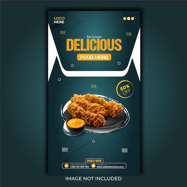 Attractive food menu and restaurant instagram and facebook story template
