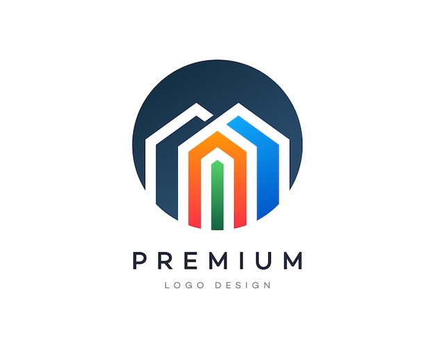 Attractive gradient style home or house real estate property business vector logo design