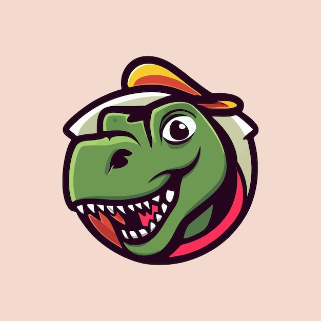 attractive head of dinosaur gaming mascot