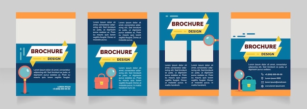 Attractive internship offers blank brochure design. template set with copy space for text. premade corporate reports collection. editable 4 paper pages. raleway black, regular, light fonts used