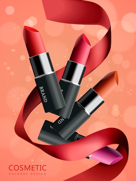 Vector attractive lipstick product poster