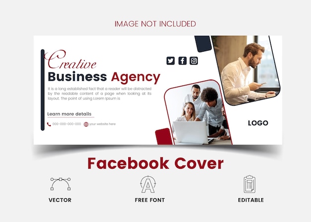 attractive minimal business facebook cover template