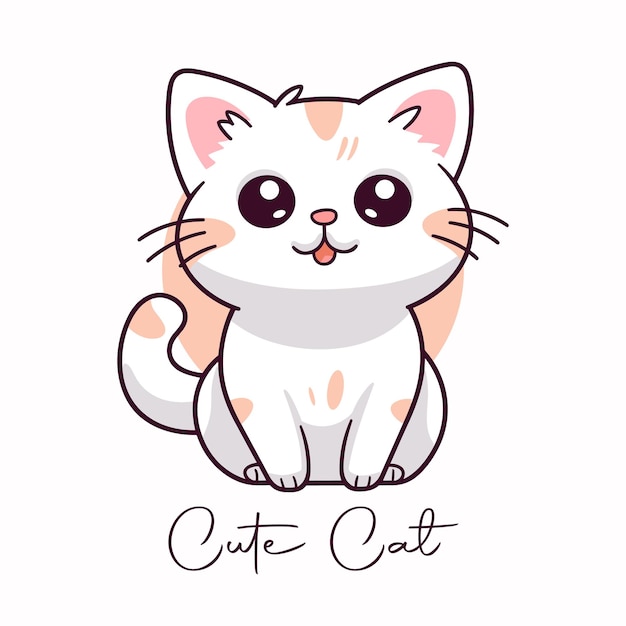 Attractive mirthful pet cat cartoon vector logo