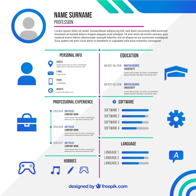 Attractive online curriculum template