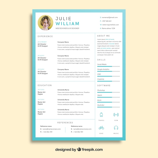 Attractive online curriculum template