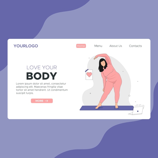 attractive overweight woman doing yoga
