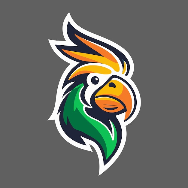 attractive parrot head minimalist logo design