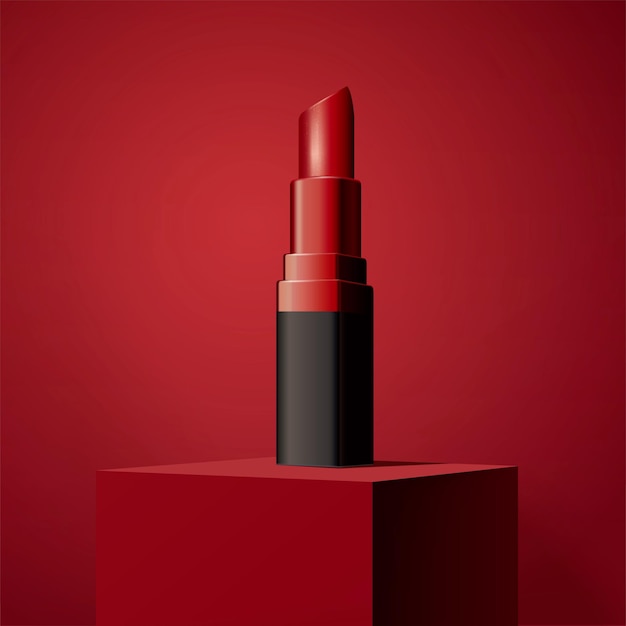 Vector attractive red lipstick product