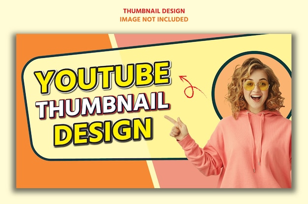 Attractive vector youtube thumbnail design template