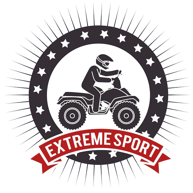 Vector atv extreme sport label design