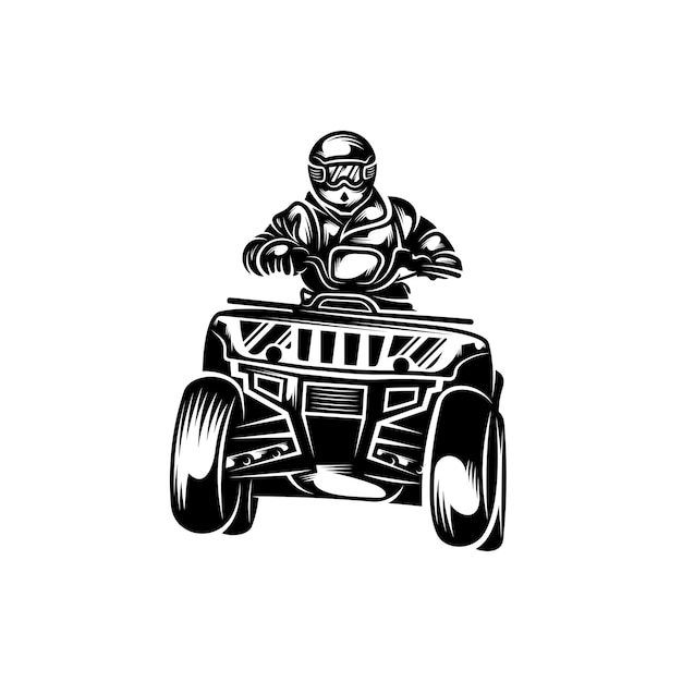 Atv logo vector quad bike competitie logo vector illustratie silhouet ontwerp