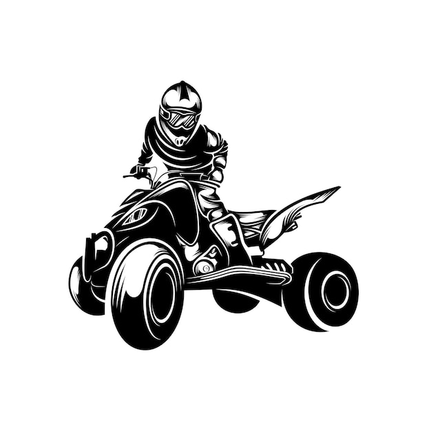 Vettore del logo atv illustrazione vettoriale del logo della competizione in quad bike design silhouette