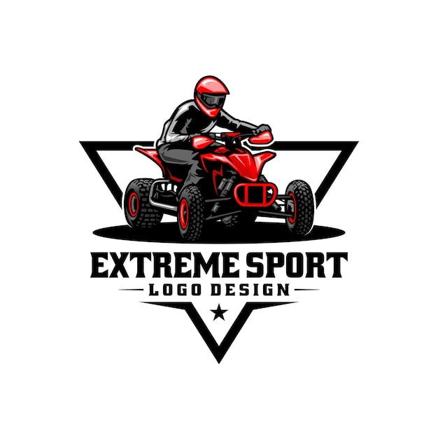 Atv quad bike and extreme sport illustration logo vector