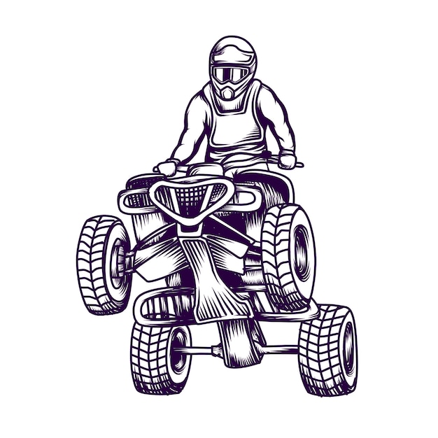 ATV Rider Icon Logo Vector Illustratie