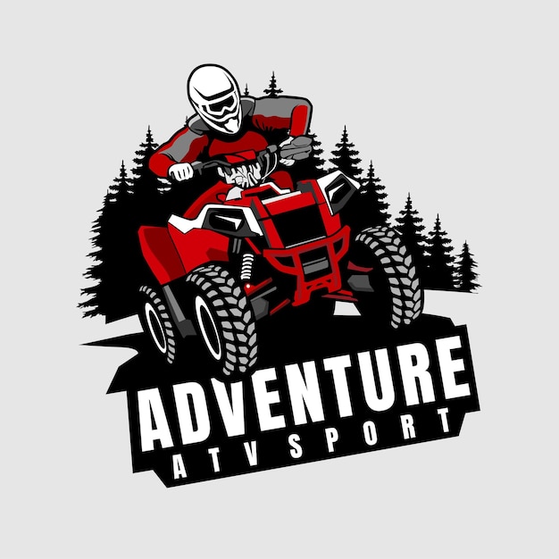 Atv sport illustrazione design logo icona vettore