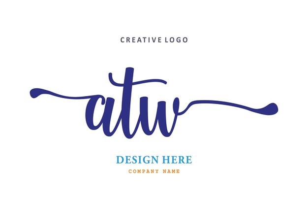 Vector atw lettering logo is simple easy to understand and authoritative