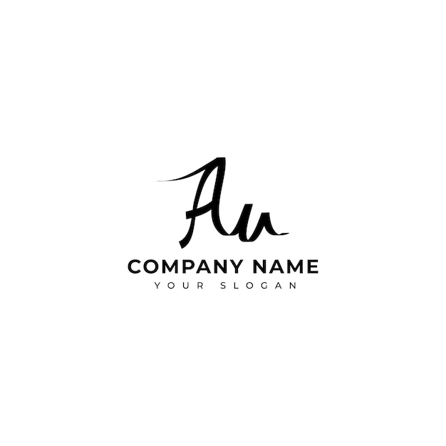 Au Initial signature logo vector design