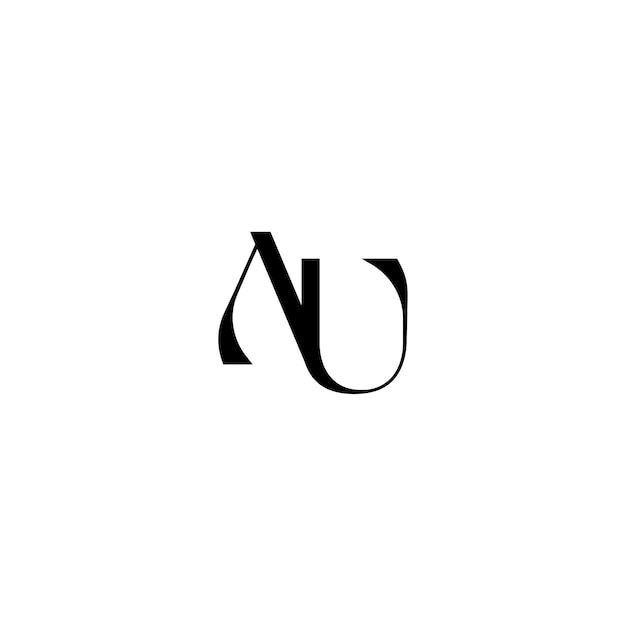 AU Monogram Logo Design letter tekst naam symbool monochroom logo alfabet karakter eenvoudig logo