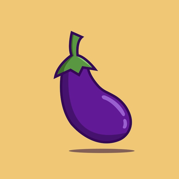 Vector aubergine cartoon pictogram illustratie