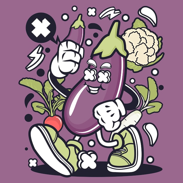 Aubergine cartoon