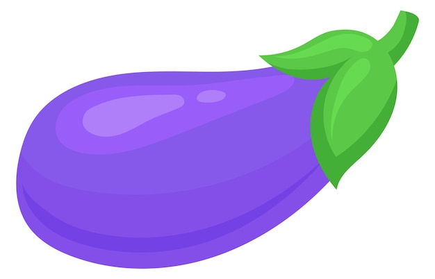 Vector aubergine icoon cartoon verse rauwe rijpe groente