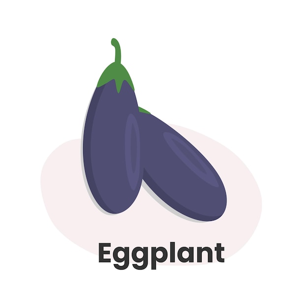 Aubergine paarse plantaardige pictogram illustratie