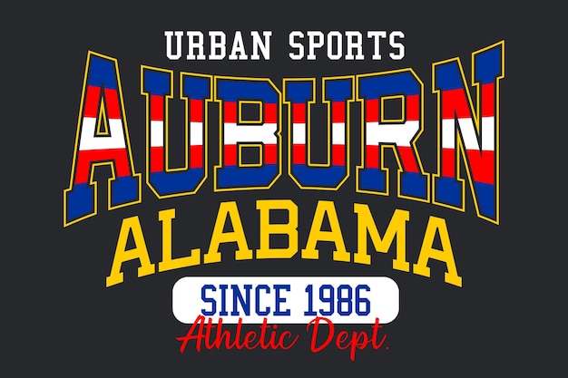 Auburn Alabama vintage typografieontwerp