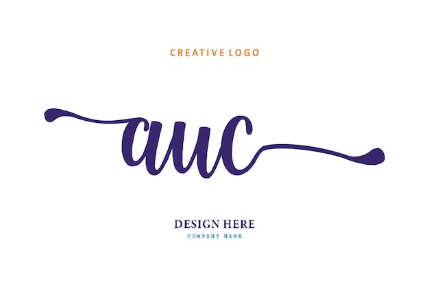 AUC lettering logo is simple easy to understand and authoritative