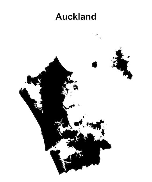 Vector auckland blank outline map