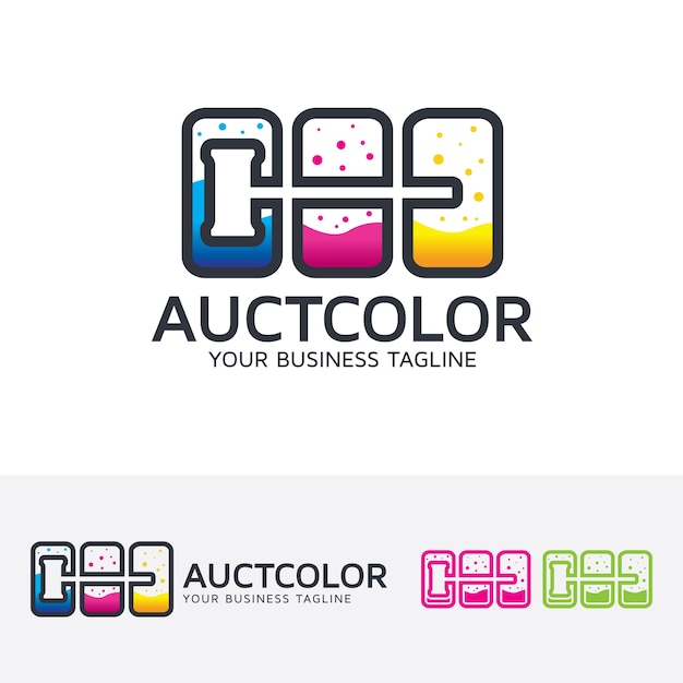 Vector auction color logo template