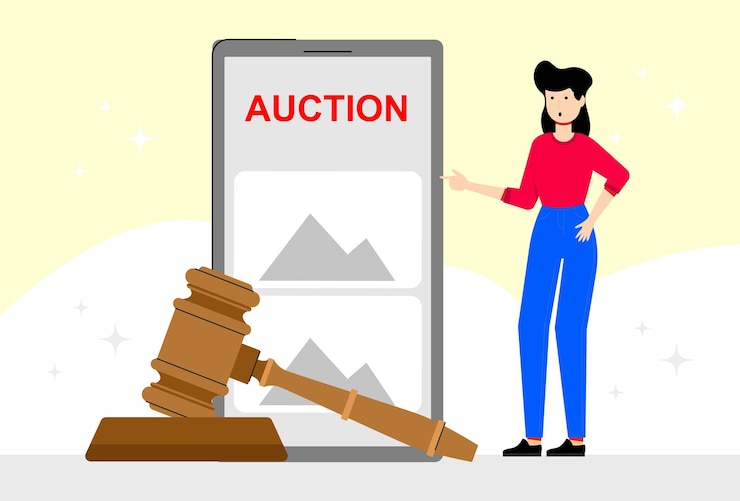 Vector auction concept illustration stylish and beautiful