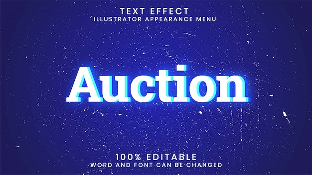 Auction Editable Glowing Text Effect Style Template