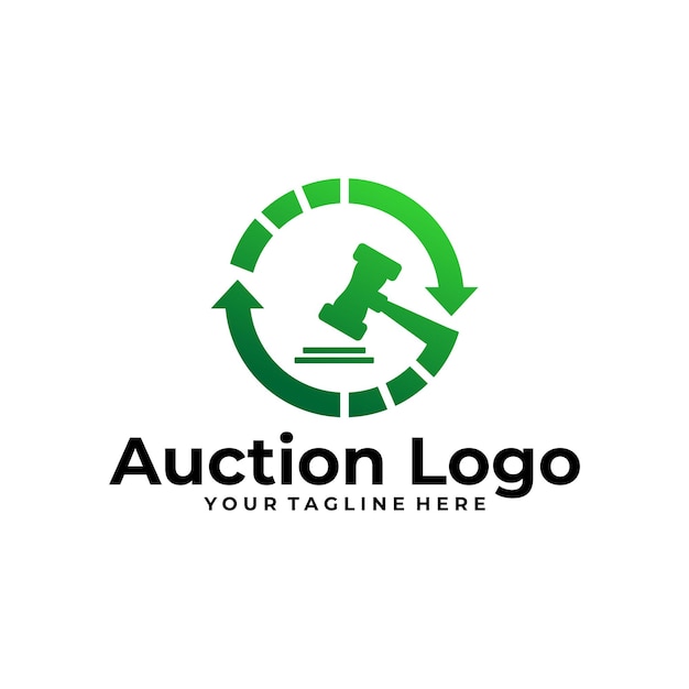 Auction logo vector design template