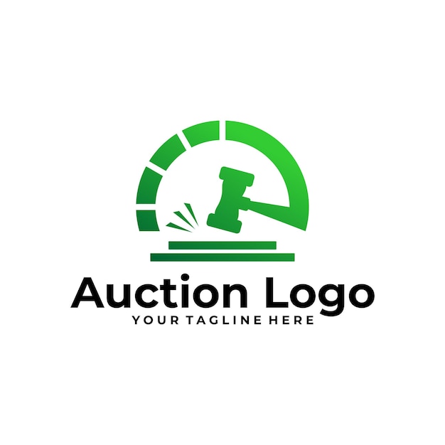 Шаблон векторного дизайна логотипа аукциона