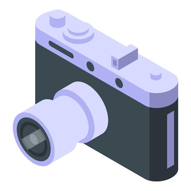 Vector auction sale retro camera icon isometric vector online legal