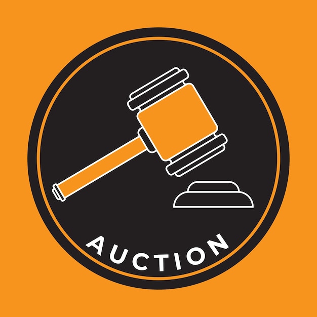 Auction sign with circle