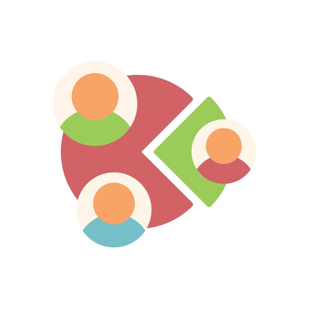 Vector audience icon flat vector business people goal lead isolated