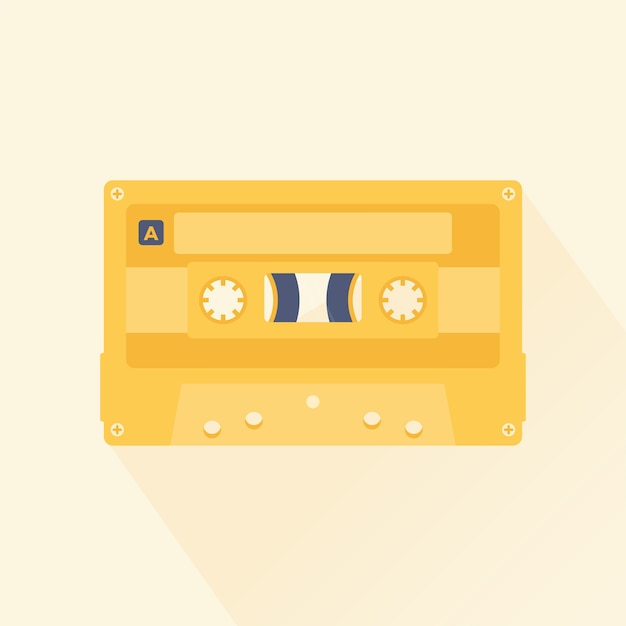 Audio Cassette Tape Flat Design Style Vector Illustration