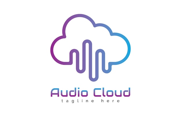 Vector audio cloud logo