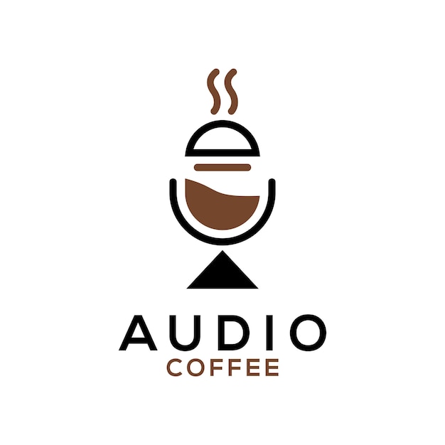 Векторный дизайн логотипа audio coffee