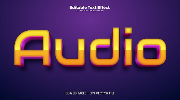 Audio editable text effect in modern trend style
