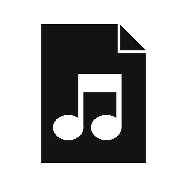 AUDIO File Black Icon Flat Design Style