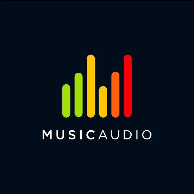 Vettore di progettazione di logo di musica audio