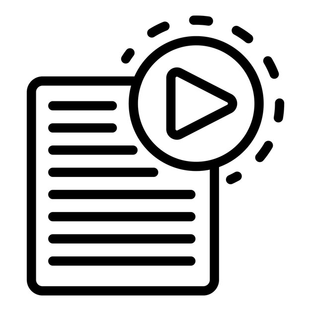 오디오 재생 목록 아이콘 흰색 배경에 고립된 웹 디자인을 위한 개요 오디오 재생 목록 벡터 아이콘