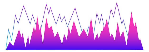 Vector audio signal shape color gradient sound wave