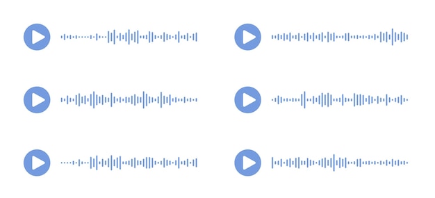 Onde sonore dei messaggi sociali audio grafico della registrazione vocale chat di messaggistica mobile soundwave podcast soundwave