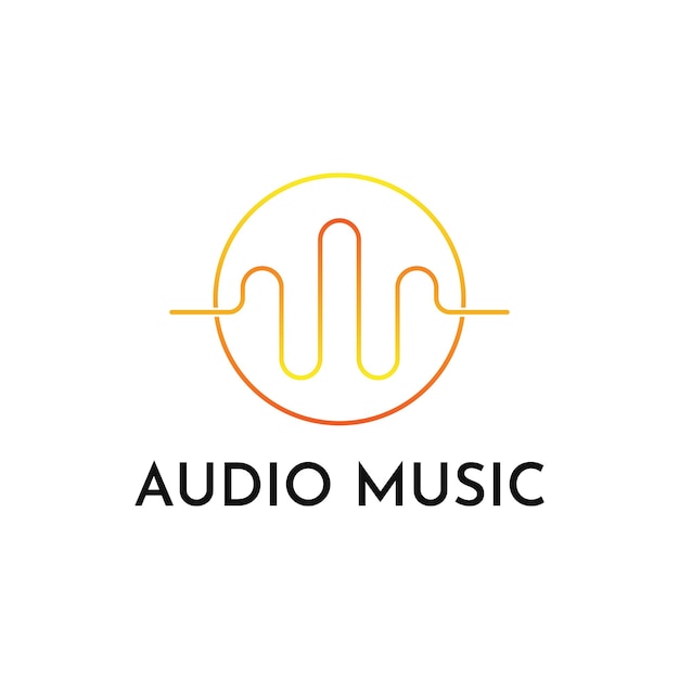 Audio sound music logo design creative with circle shape