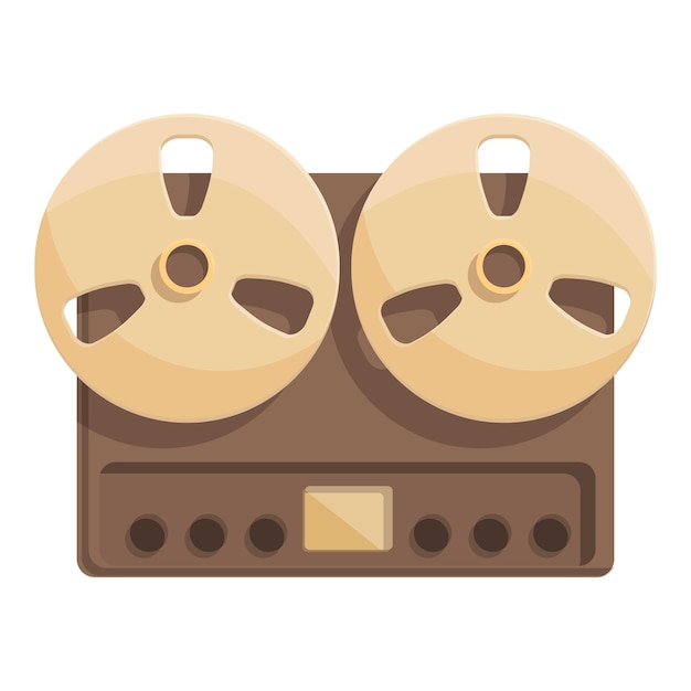 Audio tape icon cartoon vector old music device radio