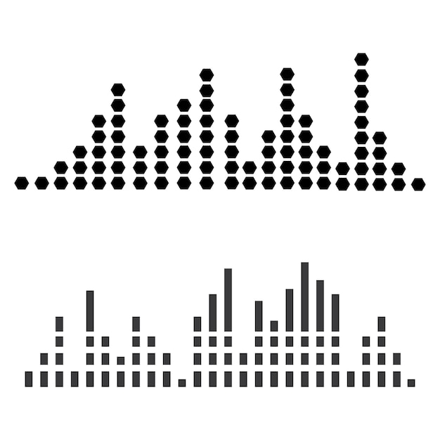 Audio technologie muziek geluidsgolven vector pictogram illustratie